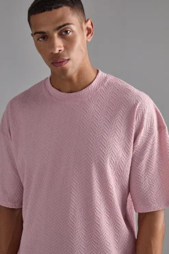 Oversized Textured T-shirt | UK^boohooMAN Outlet