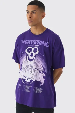 Oversized The Offspring Band License Wash Print T-Shirt | UK^boohooMAN Online
