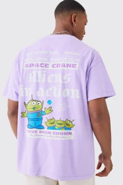 Oversized Toy Story Wash Alien License T-shirt | UK^boohooMAN