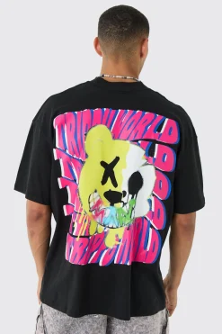 Oversized Trippy Bear Graphic T-shirt | UK^boohooMAN Best