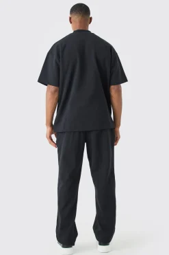boohooMAN Oversized T-shirt & Relaxed Jogger Interlock Set | UK| Sets & Co-Ords