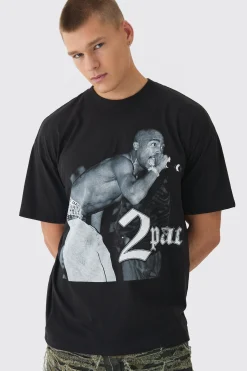 Oversized Tupac License Print T-Shirt | UK^boohooMAN Best
