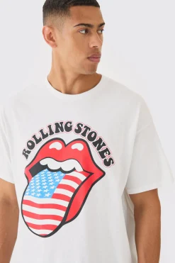 Oversized Usa Rolling Stones Band License T-shirt | UK^boohooMAN Outlet