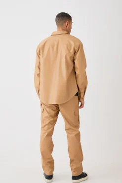 boohooMAN Oversized Utility Long Sleeve Pu Set | UK| Sets & Co-Ords