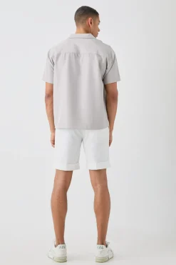 boohooMAN Oversized V Neck Dropped Shoulder Shirt In | UK| Shirts