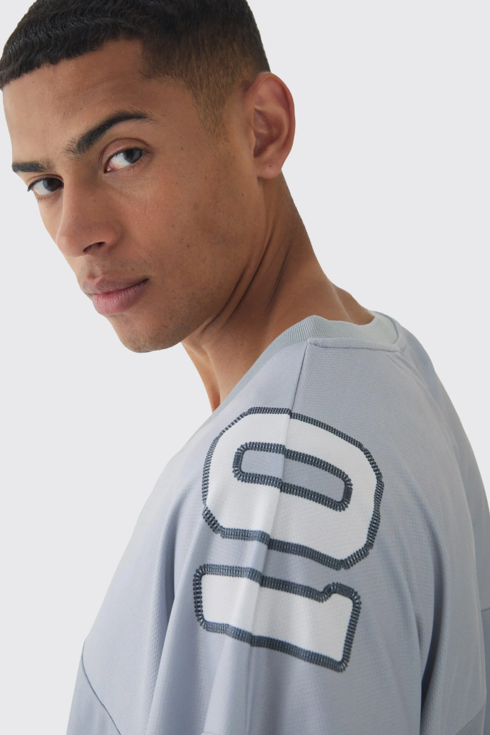 Oversized Varsity Mesh Top | UK^boohooMAN Online