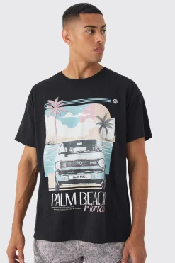 Oversized Volkswagen Palm Beach License Print T-shirt | UK^boohooMAN Hot