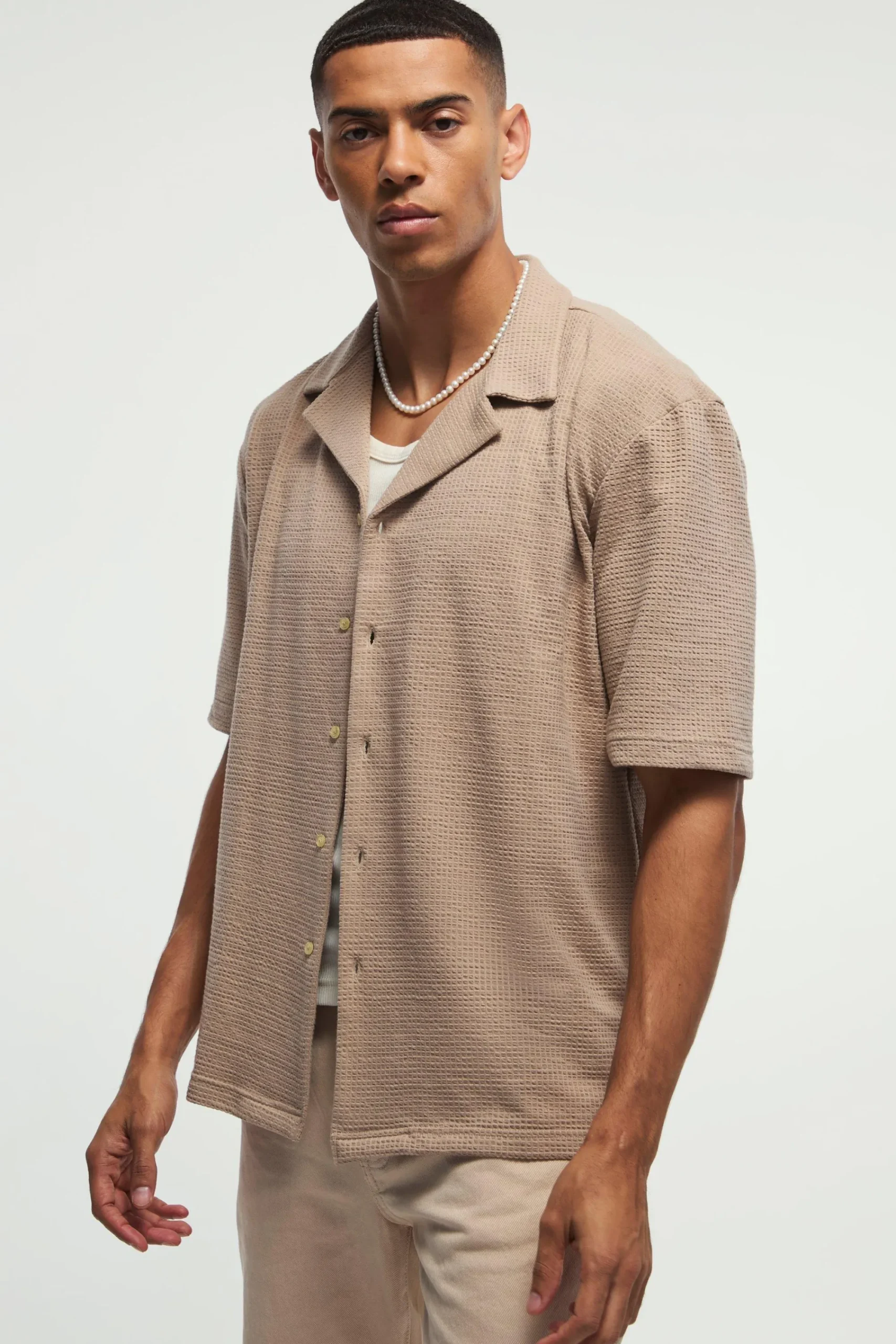 boohooMAN Oversized Waffle Jersey Shirt | UK| Shirts