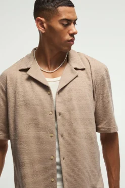 boohooMAN Oversized Waffle Jersey Shirt | UK| Shirts