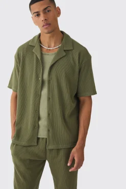 boohooMAN Oversized Waffle Shirt & Relaxed Jogger Set | UK| Sets & Co-Ords