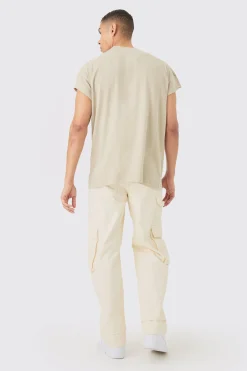 Oversized Wash Cropped Sleeves T-shirt | UK^boohooMAN Outlet