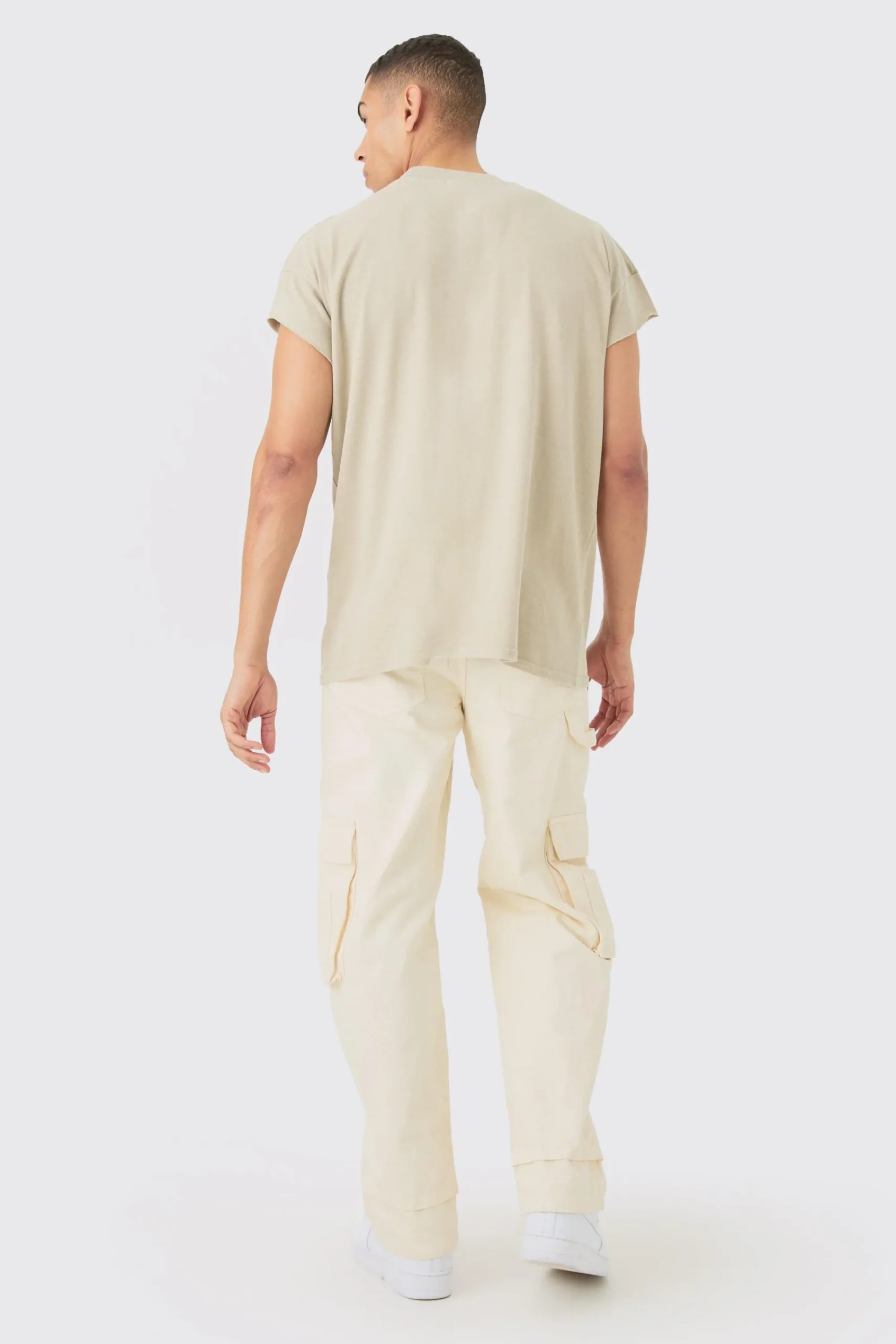 Oversized Wash Cropped Sleeves T-shirt | UK^boohooMAN Outlet