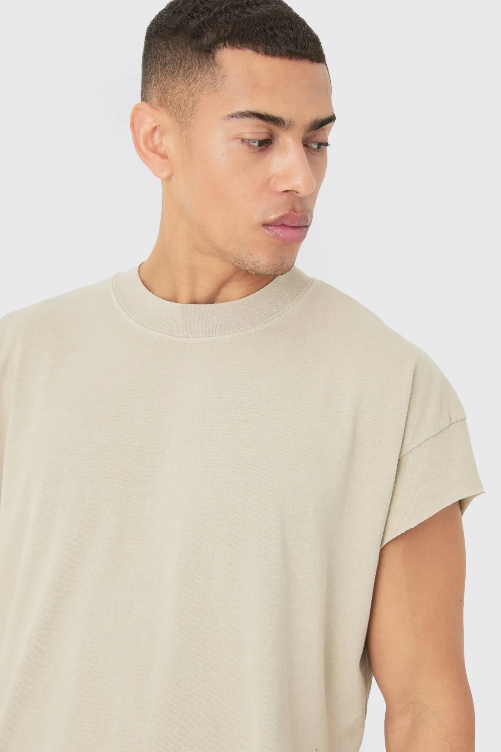 Oversized Wash Cropped Sleeves T-shirt | UK^boohooMAN Outlet