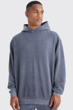 boohooMAN Oversized Washed Cord Hoodie | UK| Hoodies & Sweatshirts