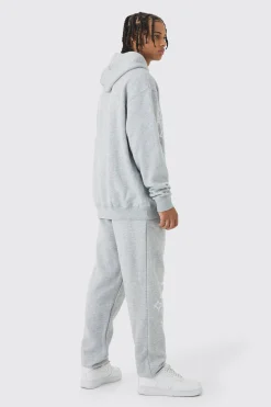 boohooMAN Oversized Washed Cross Print Tracksuit | UK| Tracksuits