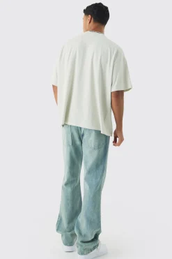 Oversized Washed Heavy Extended Neck Horse Print T-shirt | UK^boohooMAN