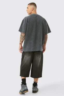 Oversized Washed Heavyweight Waffle T-shirt | UK^boohooMAN Discount