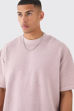 Oversized Washed Heavyweight Waffle T-shirt | UK^boohooMAN Discount