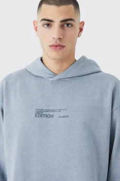 boohooMAN Oversized Washed Limited Raw Hem Hoodie | UK| Hoodies & Sweatshirts