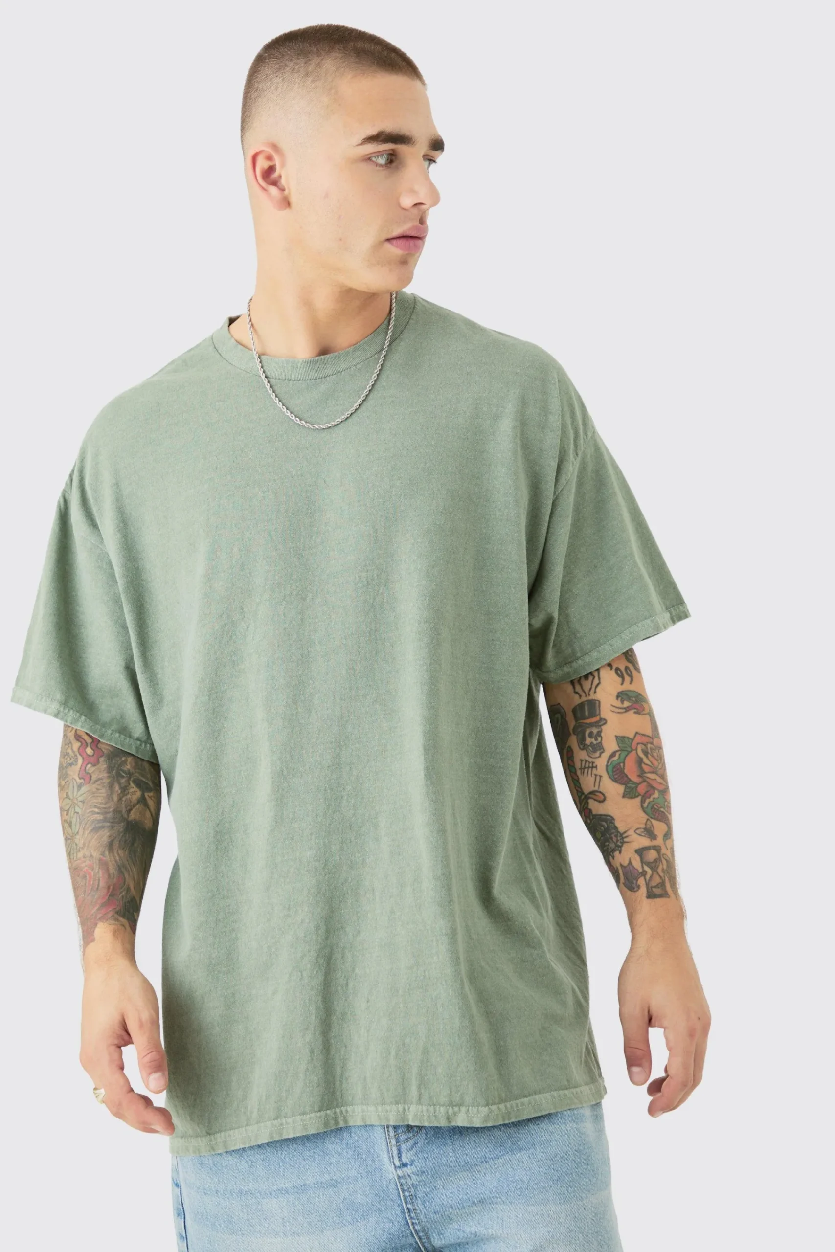 Oversized Washed Moon Graphic Back Print T-shirt | UK^boohooMAN Best