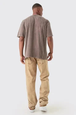 Oversized Washed Official Print T-shirt | UK^boohooMAN Outlet