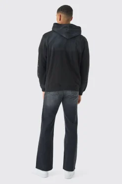 boohooMAN Oversized Washed Racing Print Zip Through Hoodie | UK| Hoodies & Sweatshirts