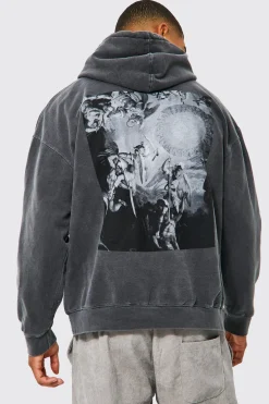 boohooMAN Oversized Washed Renaissance Graphic Hoodie | UK| Hoodies & Sweatshirts