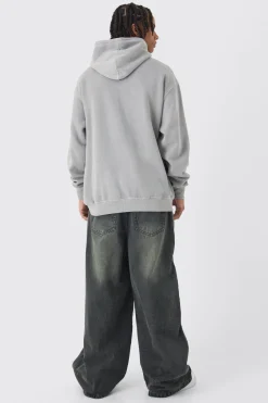 boohooMAN Oversized Washed Script Print Hoodie | UK| Hoodies & Sweatshirts