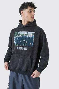 boohooMAN Oversized Washed Sopranos License Hoodie | UK| Hoodies & Sweatshirts