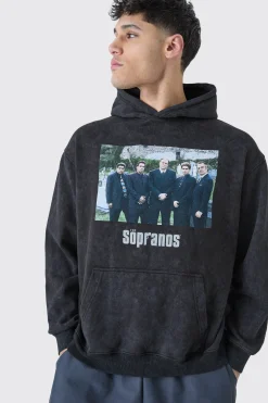 boohooMAN Oversized Washed Sopranos License Hoodie | UK| Hoodies & Sweatshirts