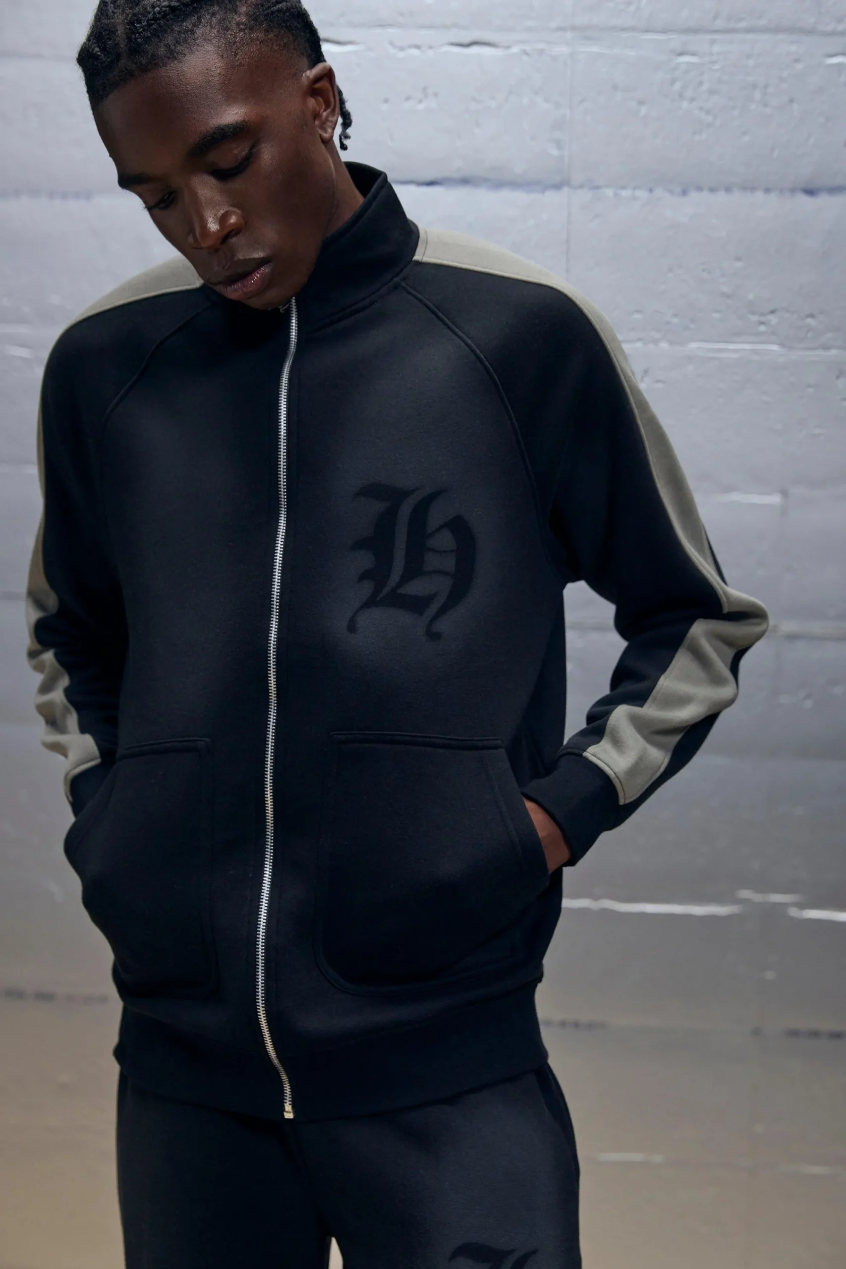 boohooMAN Oversized Washed Stencil Spray Graphic Harrington Jacket | UK| Coats & Jackets