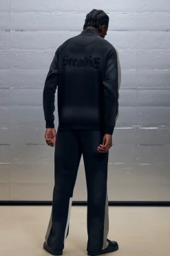 boohooMAN Oversized Washed Stencil Spray Graphic Harrington Jacket | UK| Coats & Jackets