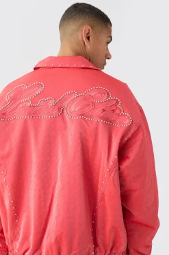 boohooMAN Oversized Weave Pu Bomber | UK| Coats & Jackets