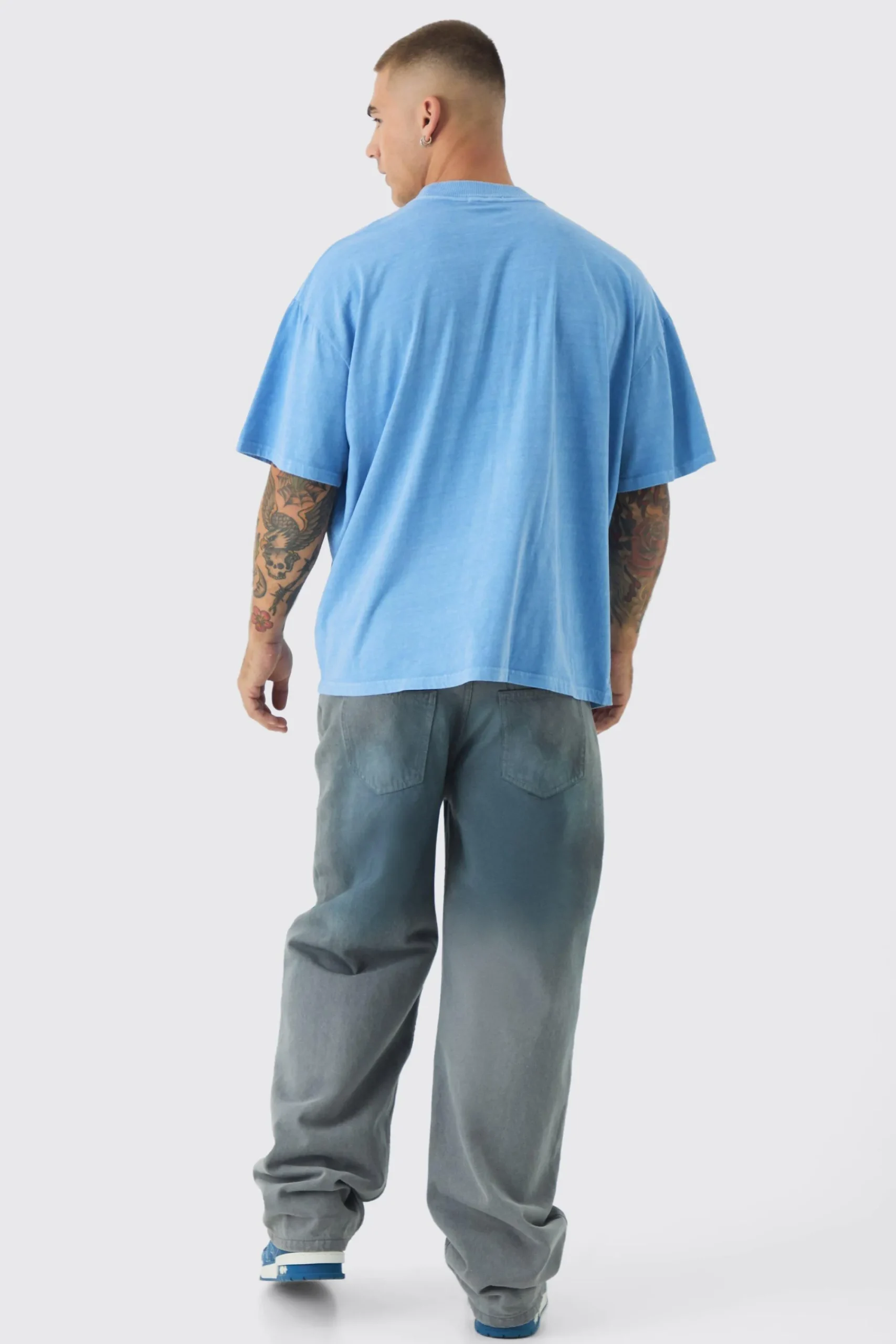 Oversized Western Vintage Cobra Large Scale Wash Print T-Shirt | UK^boohooMAN Outlet