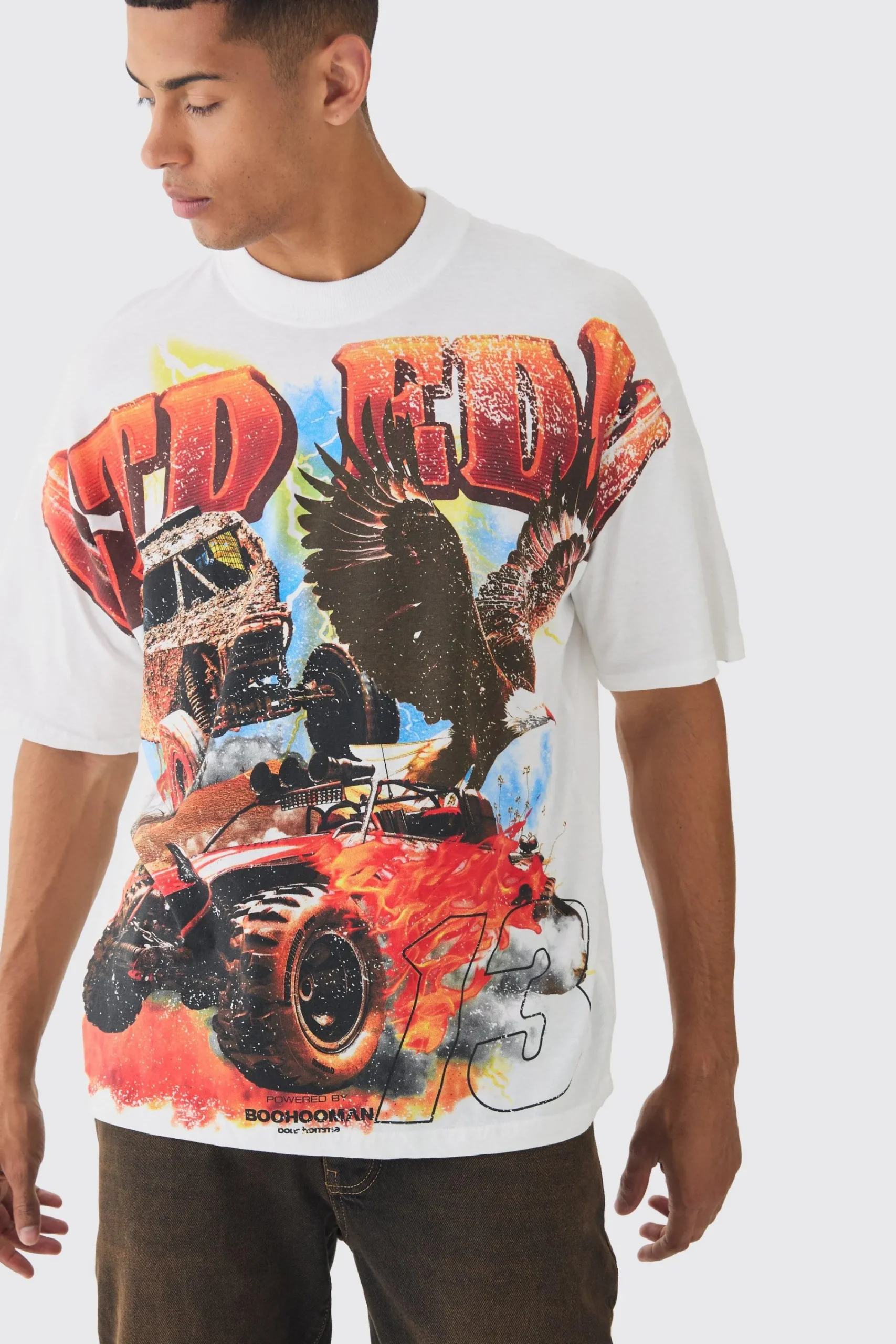 Oversized Western Vintage T-Rex Large Scale Print T-Shirt | UK^boohooMAN Best