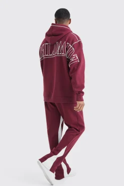 boohooMAN Oversized Worldwide Contrast Stitch Hooded Gusset Tracksuit | UK| Tracksuits