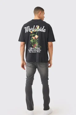 Oversized Worldwide Floral T-shirt | UK^boohooMAN Discount