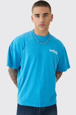 Oversized Worldwide Gothic Print T-shirt | UK^boohooMAN Discount