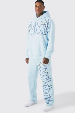 boohooMAN Oversized Worldwide Graffiti Print Tracksuit | UK| Tracksuits