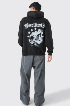 boohooMAN Oversized Worldwide Graphic Hoodie | UK| Hoodies & Sweatshirts