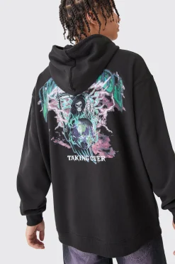 boohooMAN Oversized Worldwide Skull Graphic Hoodie | UK| Hoodies & Sweatshirts