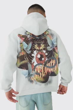 boohooMAN Oversized Worldwide Tattoo Back Graphic Hoodie | UK| Hoodies & Sweatshirts