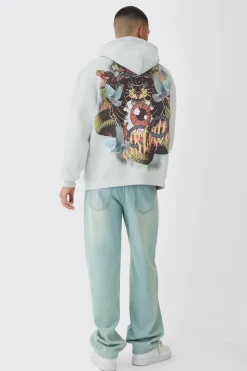 boohooMAN Oversized Worldwide Tattoo Back Graphic Hoodie | UK| Hoodies & Sweatshirts