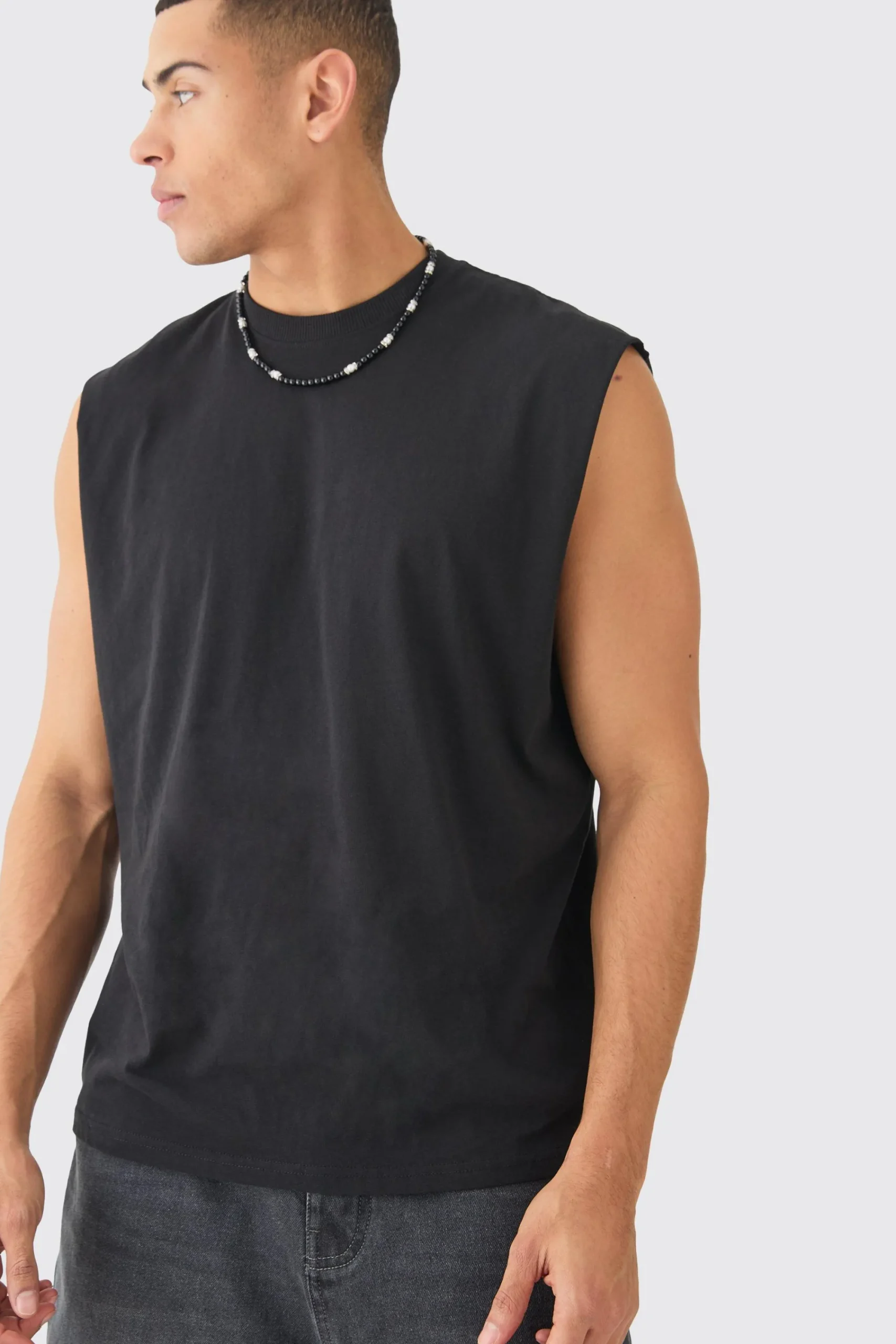 Oversized Worldwide Text Tank | UK^boohooMAN Clearance