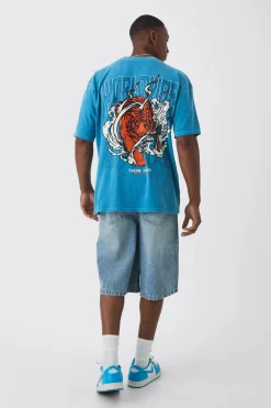Oversized Worldwide Tiger Wash Graphic T-shirt | UK^boohooMAN Clearance