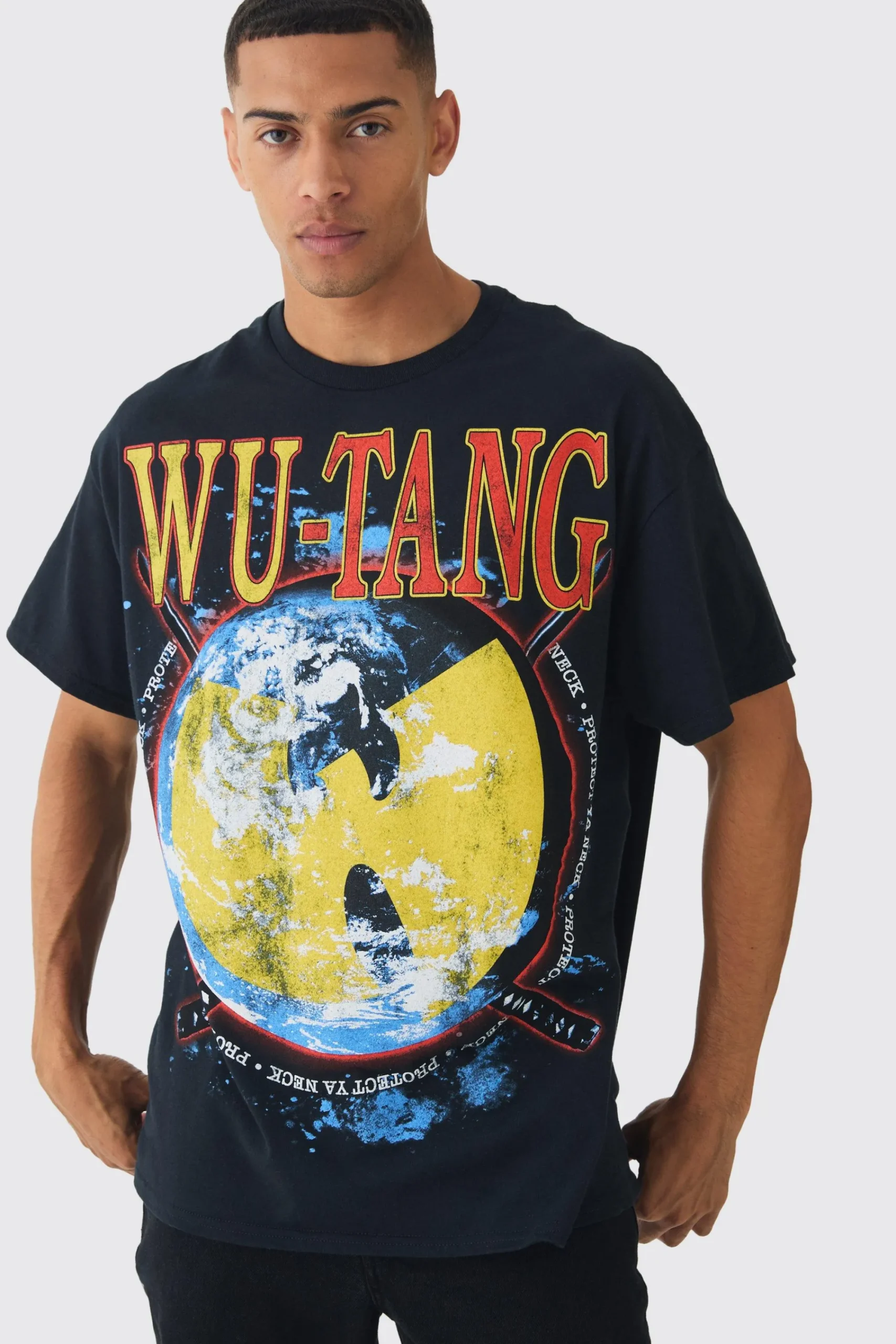 Oversized Wu-Tang Large Scale License Print T-Shirt | UK^boohooMAN Online