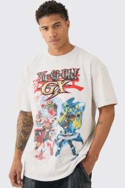 Oversized Yugioh GX License Wash Print T-shirt | UK^boohooMAN Best