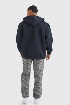 boohooMAN Oversized Zip Through Bonded Scuba Hoodie | UK| Hoodies & Sweatshirts