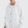 boohooMAN Oversized Zip Through Hoodie | UK| Hoodies & Sweatshirts