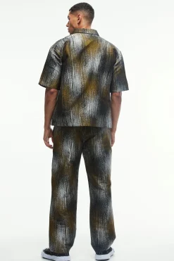 boohooMAN Oversized Zip Through Jacquard & Trouser Set | UK| Sets & Co-Ords